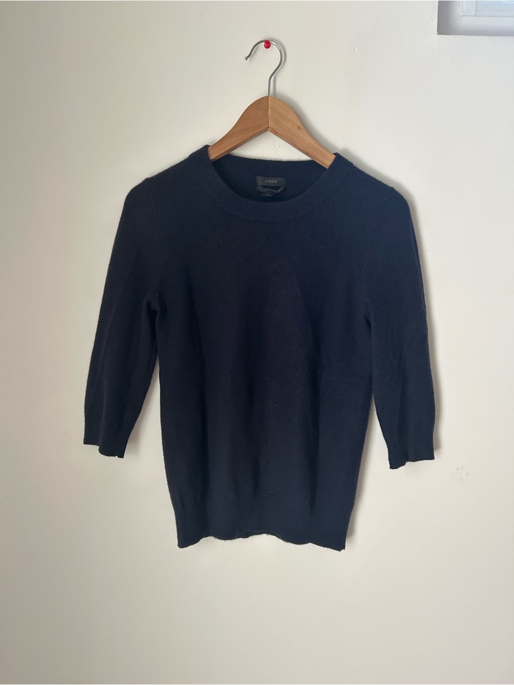 J. Crew Navy Cashmere Crewneck Sweater